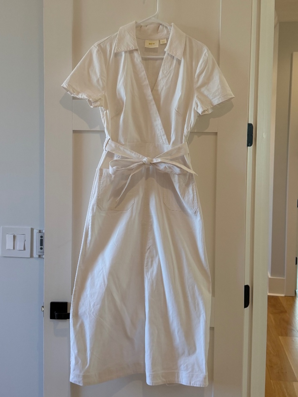 Maeve by Anthropologie Colette Wrap Midi Dress White Size M